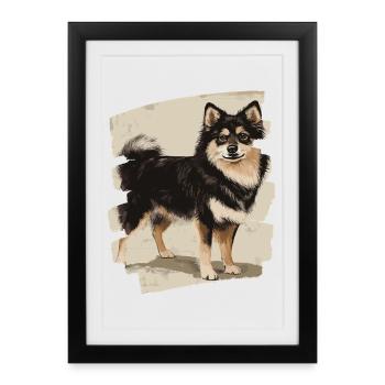 Laponie finlandaise - Affiche encadrée (27 × 37 cm) - noir - Devant