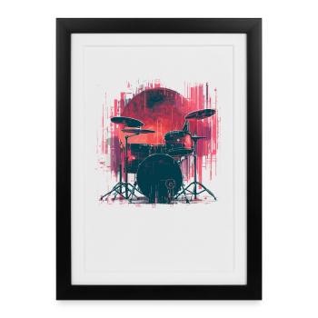 Look tambour vintage - Affiche encadrée (27 × 37 cm) - noir - Devant