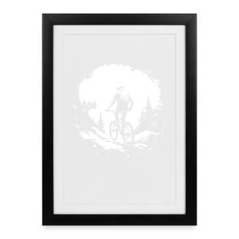 Croquis de VTT - Affiche encadrée (27 × 37 cm) - noir - Devant