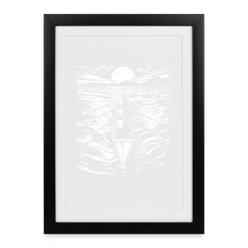 Rowing Sketch - Framed poster (27 × 37 cm) - black - Front
