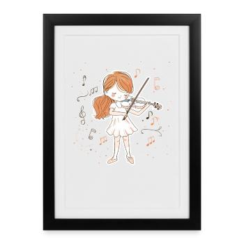 Little violinist - Framed poster (27 × 37 cm) - black - Front