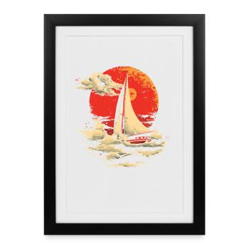Sailing 90s Look - Framed poster (27 × 37 cm) - black - Front