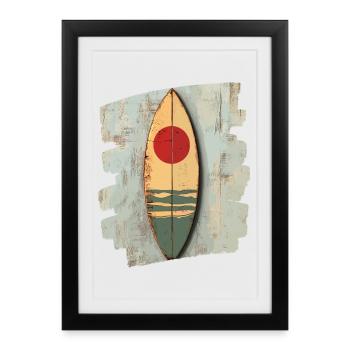 Planche de surf - Affiche encadrée (27 × 37 cm) - noir - Devant