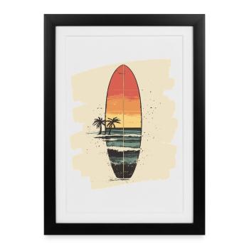 Surfboard - Framed poster (27 × 37 cm) - black - Front