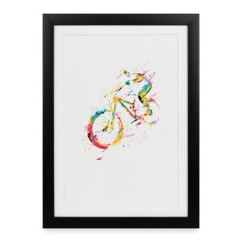 Mountain biking - Framed poster (27 × 37 cm) - black - Front