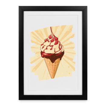 Crème glacée Crème glacée - Affiche encadrée (27 × 37 cm) - noir - Devant