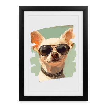 Chihuahua - Affiche encadrée (27 × 37 cm) - noir - Devant