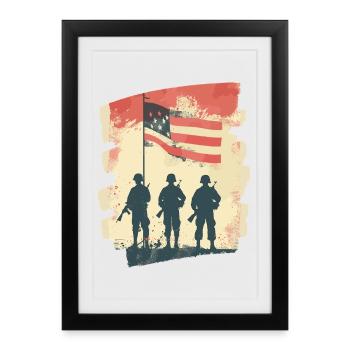 États-Unis 4 - Affiche encadrée (27 × 37 cm) - noir - Devant