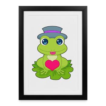Frog Heart - Framed poster (27 × 37 cm) - black - Front