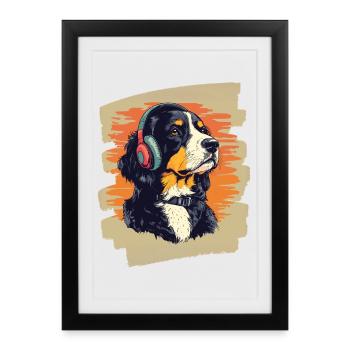 Chien de montagne de l'Entlebuch - Affiche encadrée (27 × 37 cm) - noir - Devant