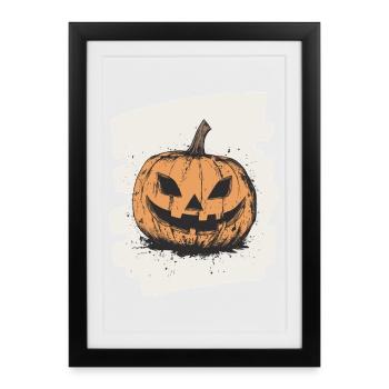 Halloween Pumpkin - Framed poster (27 × 37 cm) - black - Front