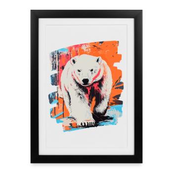 Polar Bear Graffiti Sprayer - Framed poster (27 × 37 cm) - black - Front