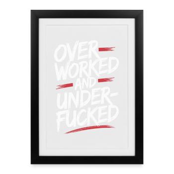 Edgy Overworked and Underfucked Graffiti Style - Framed poster (27 × 37 cm) - black - Front