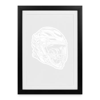 Croquis du casque de crosse - Affiche encadrée (27 × 37 cm) - noir - Devant