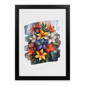 Printemps Printemps Début Fleur Fleurs - Affiche encadrée (27 × 37 cm) - noir - Devant