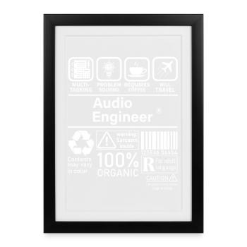 Audio Engineer multi tasking problem solving - Framed poster (27 × 37 cm) - black - Front