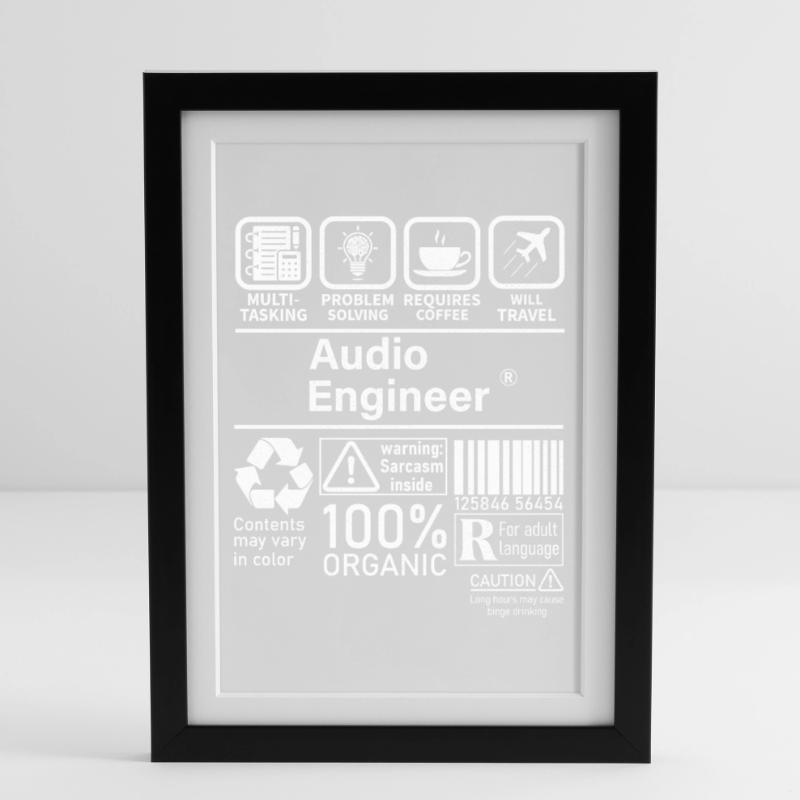 Audio Engineer multi tasking problem solving Gerahmtes Poster (27 × 37 cm)