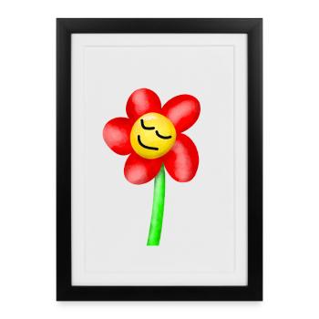 dreamy tired flower flowers summer - Framed poster (27 × 37 cm) - black - Front