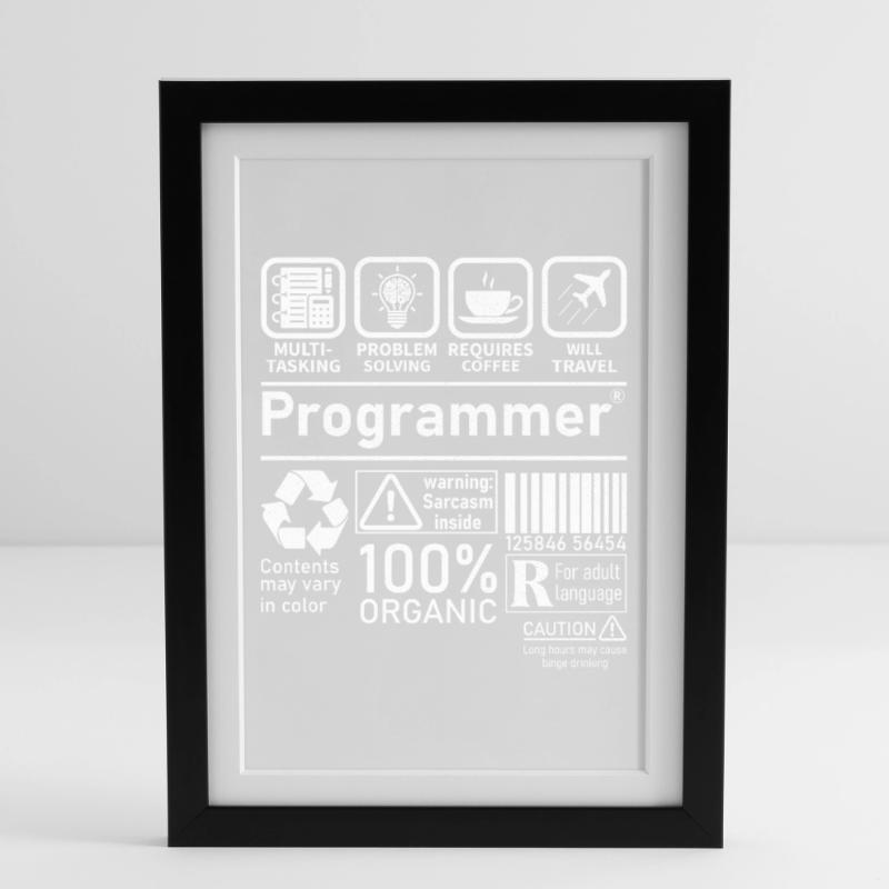 Programmer multi tasking problem solving requires Gerahmtes Poster (27 × 37 cm)