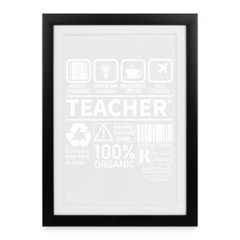 Teacher multi tasking problem solving requires - Framed poster (27 × 37 cm) - black - Front
