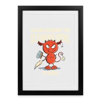 Funny Cleaning Devil Cleaning Cleaner Saying - Framed poster (27 × 37 cm) - black - Front