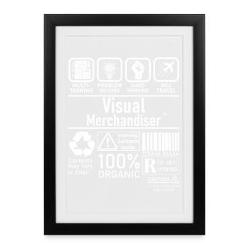 Visual Merchandiser multi tasking problem solving - Framed poster (27 × 37 cm) - black - Front