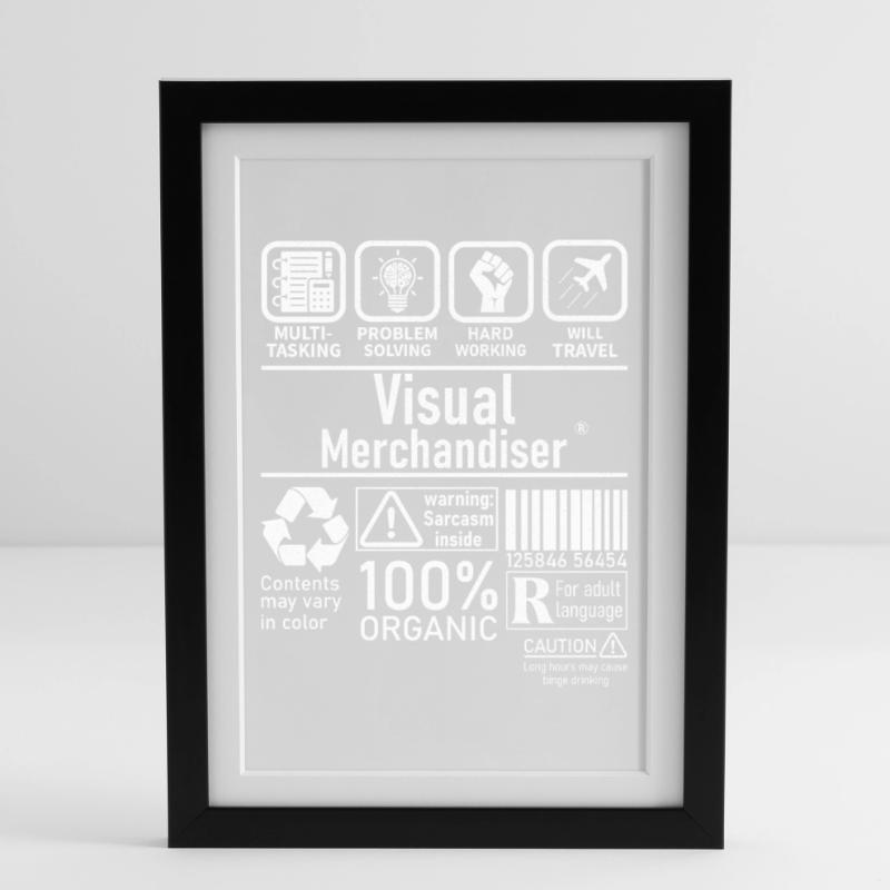 Visual Merchandiser multi tasking problem solving Framed poster (27 × 37 cm)