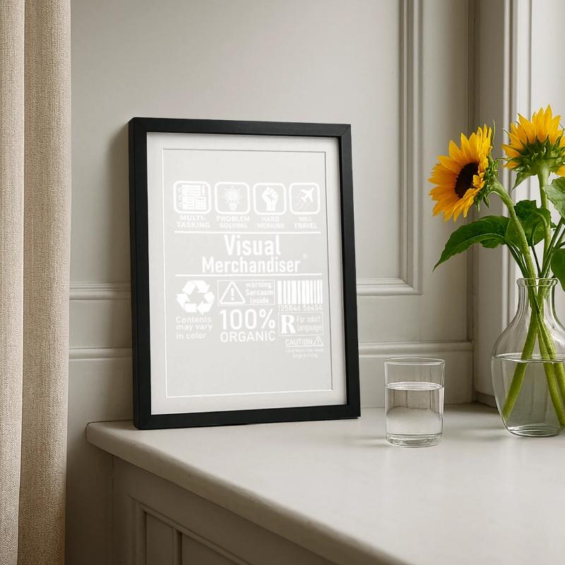 Visual Merchandiser multi tasking problem solving Framed poster (27 × 37 cm)