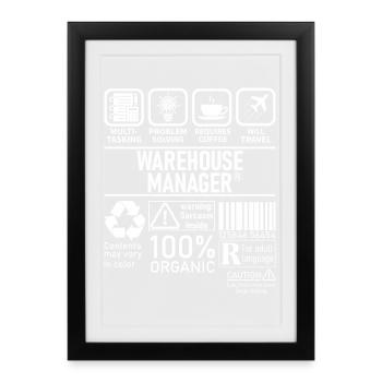 Warehouse Manager multi tasking problem solving - Framed poster (27 × 37 cm) - black - Front