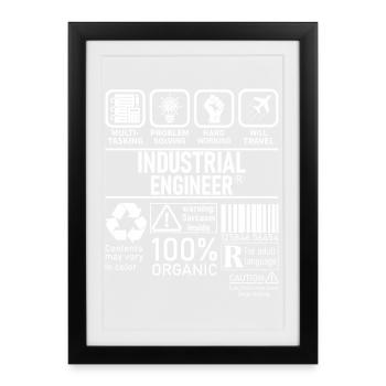 Industrial Engineer multi tasking problem solving - Framed poster (27 × 37 cm) - black - Front