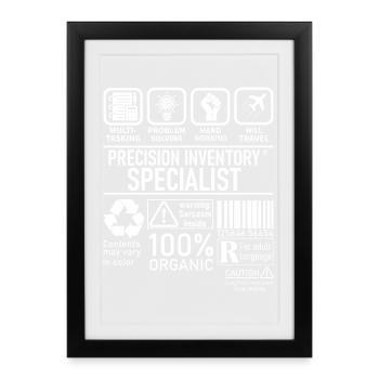 Precision Inventory Specialist multi tasking - Framed poster (27 × 37 cm) - black - Front