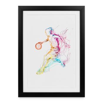 Basketteur - Affiche encadrée (27 × 37 cm) - noir - Devant