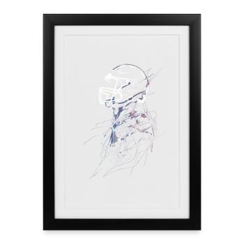 American Football Player Sketch - Framed poster (27 × 37 cm) - black - Front