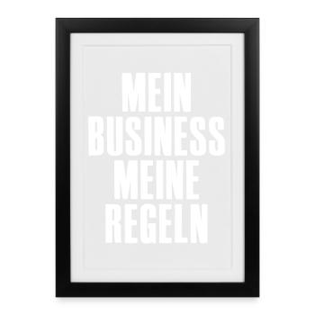 Mon entreprise Mes règles pour les entrepreneurs - Affiche encadrée (27 × 37 cm) - noir - Devant
