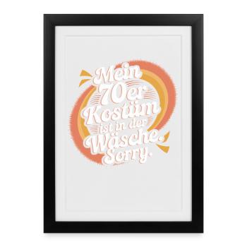 70s Costume Is In The Lingerie 70s Party 70s - Framed poster (27 × 37 cm) - black - Front