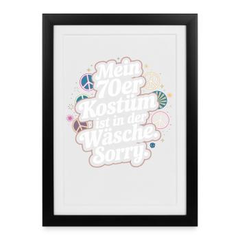 70s Costume Is In The Lingerie 70s Party 70s - Framed poster (27 × 37 cm) - black - Front