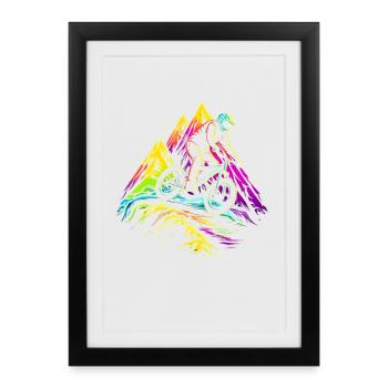 Amateur de VTT vintage - Affiche encadrée (27 × 37 cm) - noir - Devant