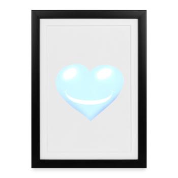 Coeur Coeurs Emotion Visage - Affiche encadrée (27 × 37 cm) - noir - Devant