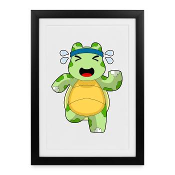 Turtle Jogger Jogging Sport - Affiche encadrée (27 × 37 cm) - noir - Devant