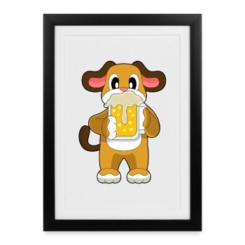 Dog Beer - Framed poster (27 × 37 cm) - black - Front