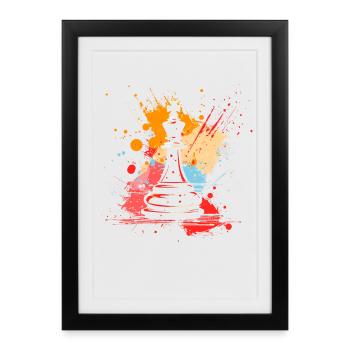 Chess Pieces Graffiti - Framed poster (27 × 37 cm) - black - Front
