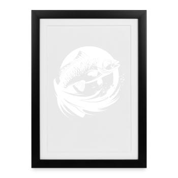 Fish Drawing - Framed poster (27 × 37 cm) - black - Front