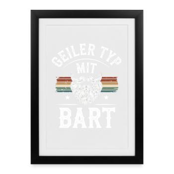 guy with beard beard barber full beard - Framed poster (27 × 37 cm) - black - Front