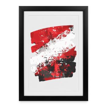 Austria Flag Austria - Framed poster (27 × 37 cm) - black - Front