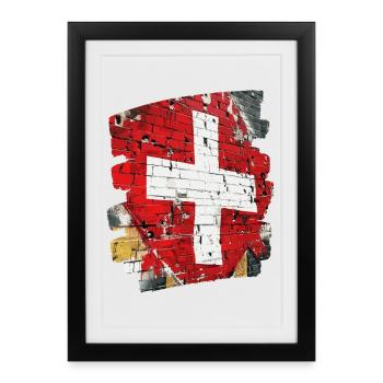 Pavillon suisse Suisse - Affiche encadrée (27 × 37 cm) - noir - Devant
