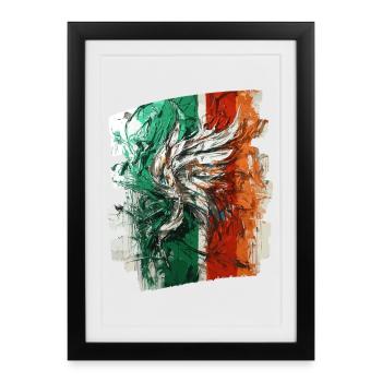 Drapeau italien Italie - Affiche encadrée (27 × 37 cm) - noir - Devant