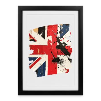 Drapeau de la Grande-Bretagne Angleterre Union Jack - Affiche encadrée (27 × 37 cm) - noir - Devant