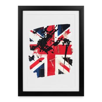 Drapeau de la Grande-Bretagne Angleterre Union Jack - Affiche encadrée (27 × 37 cm) - noir - Devant