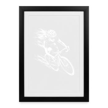 Cyclist - Framed poster (27 × 37 cm) - black - Front