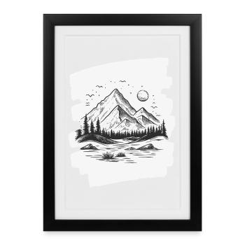Mountains - Framed poster (27 × 37 cm) - black - Front